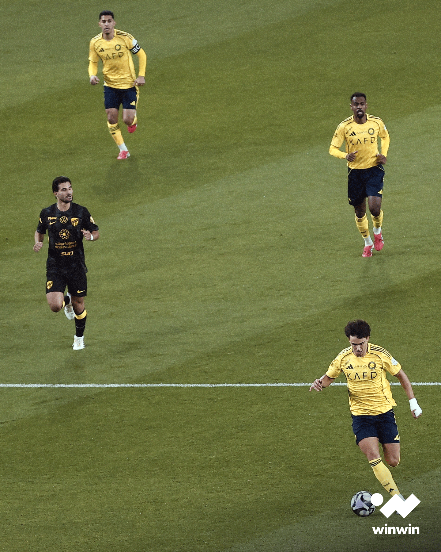 شوط بلا أهداف بين النصر والاتحاد #دوري_روشن_السعودي 