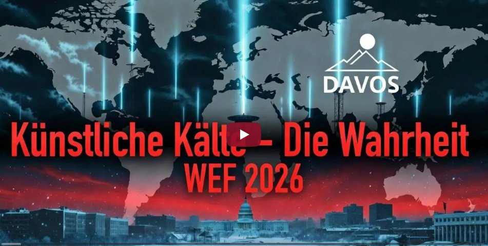 Keine gefühlte Kälte, sondern Wettermanipulation auf allen Ebenen.
Was Davos 2026 wirklich vor uns versteckt! Die künstliche Kälte❄️
youtube.com/watch/?v=DdSMq…