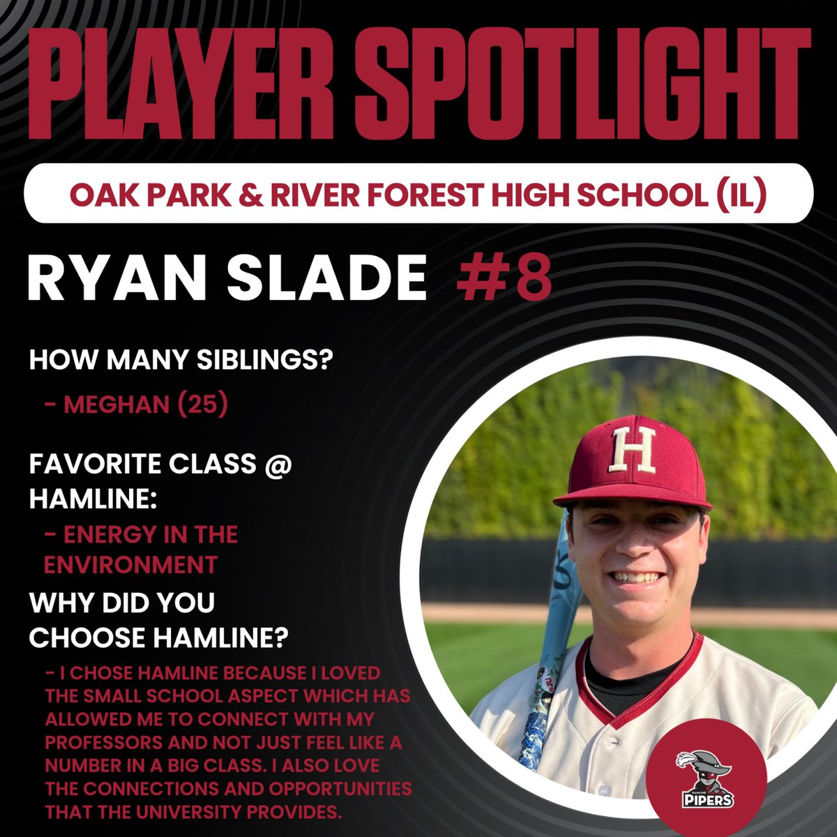 PiperBaseball's tweet photo. 8️⃣ DAYS Until Game Day
Get to know 2028 Grad, Ryan Slade! (#8)
📍Oak Park, IL
#GoPipers #CountdownToGameDay https://t.co/1wukMUa7a5