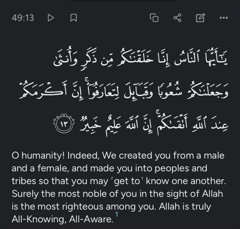 ShapJosh46558's tweet photo. @AFpost Islam is not “an Arab-centric religion.”  See below directly from the Quran https://t.co/BMJYOWwYZ0