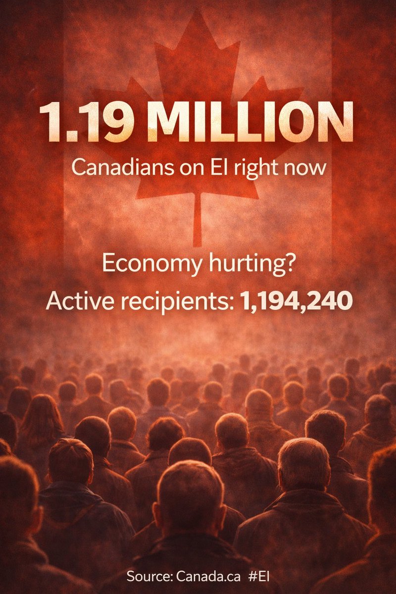 wealthmoose's tweet image. 🚨 #BreakingNews 

1.19 MILLION Canadians on EI right now (Feb 2026 data) 

Active recipients: 1,194,240

Source: Canada.ca #EI  #Canada