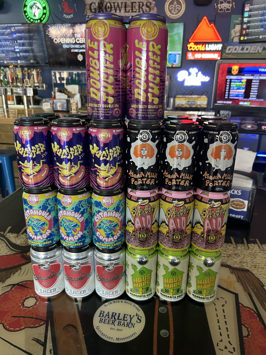 Gnarly Barley Brewing is here‼️ Look at all these fantastic beers that are now available in cans &amp; some on draft too. Come see us to stock your fridge!! 
#bestbeerstore #yourbeerstore #BBB #craftbeer #beer #pints #growlers #cigars #beerstore #seasonalbeers #giftcards #beer