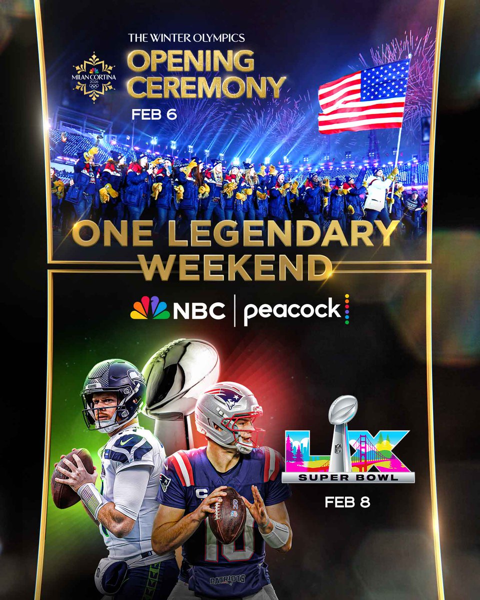 NBCSports's tweet photo. EPIC. WEEKEND. AHEAD. #SBLX #WinterOlympics https://t.co/9VuPJIIgX9