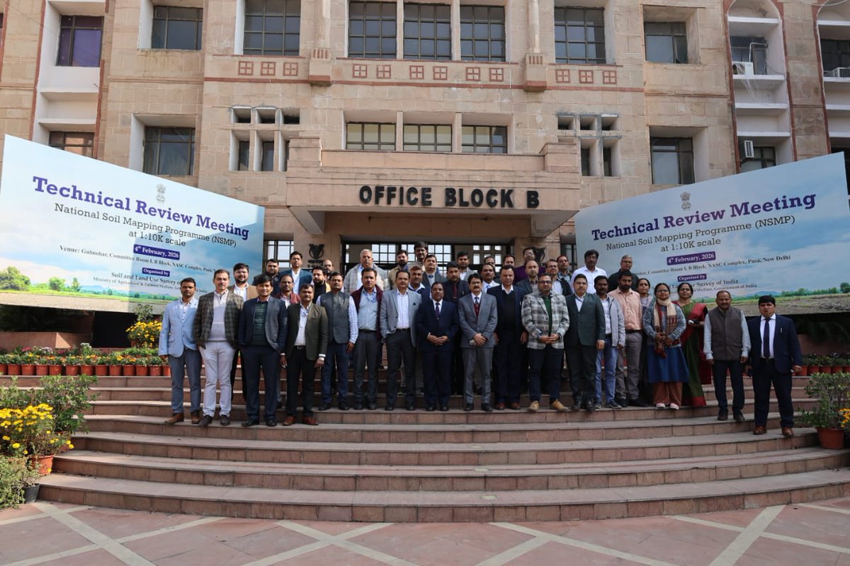 SLUSIindia's tweet photo. Glimpses of the NSMP Technical Review Meeting held at NASC, New Delhi, on 04th Feb 2026, with participation from 10 Partner Institutes.
Insightful discussions, shared expertise, and a collective push toward excellence in the national mapping initiative. @AgriGoI https://t.co/556twPGulM