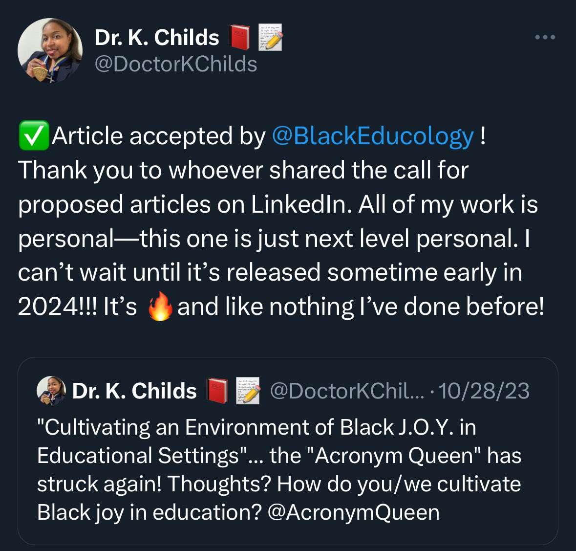 Dr. K. Childs 📕📝 tweet media