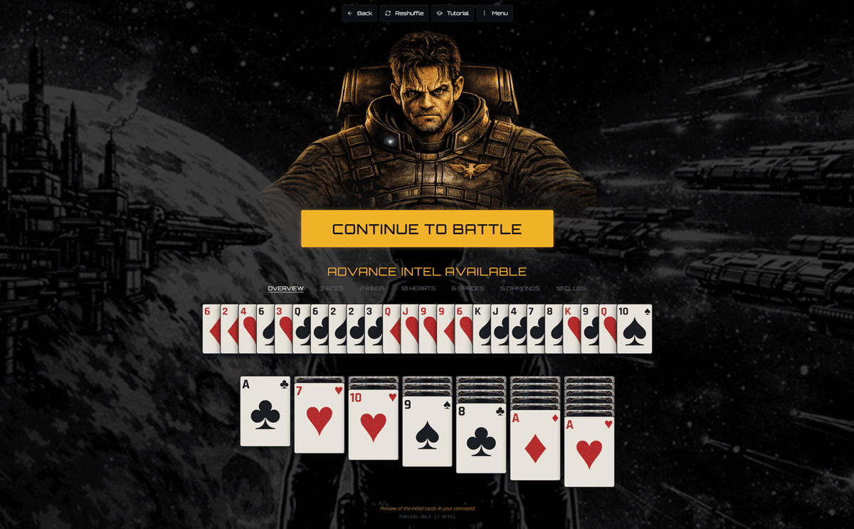 jlquan's tweet photo. Vibecoding Christmas break project → officially live🚀

Space Command: Tactical Solitaire

Classic Klondike solitaire with real consequences:
every move powers systems, triggers pressure, and decides survival.

Free · No login · Mobile &amp; desktop

Link in the comments https://t.co/byY2PqWyJ0