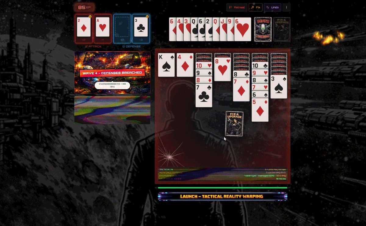 jlquan's tweet photo. Vibecoding Christmas break project → officially live🚀

Space Command: Tactical Solitaire

Classic Klondike solitaire with real consequences:
every move powers systems, triggers pressure, and decides survival.

Free · No login · Mobile &amp; desktop

Link in the comments https://t.co/byY2PqWyJ0