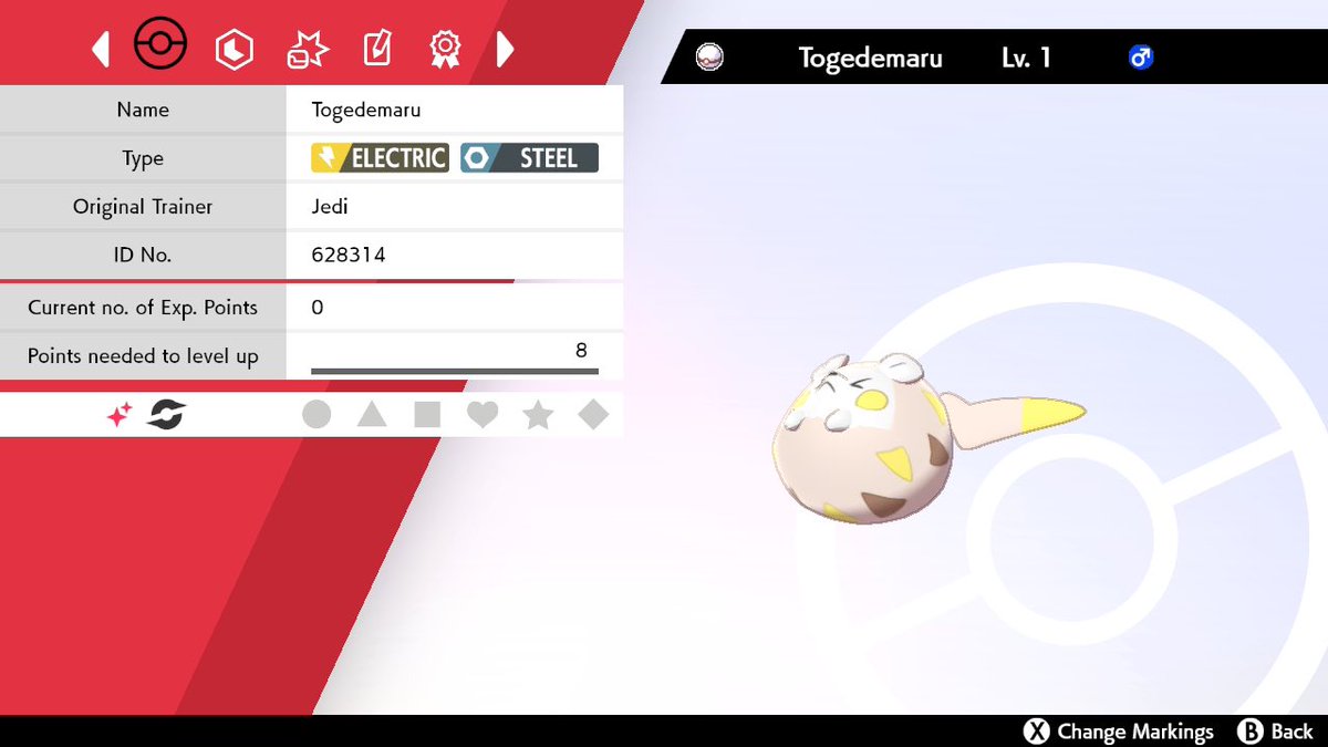 JediKush831's tweet image. SLD №912 

Forgot to post this yesterday… Shiny togedamaru after 426 eggs hatched! 

#AceShinyHunters #PokemonShield #MasudaCharm
