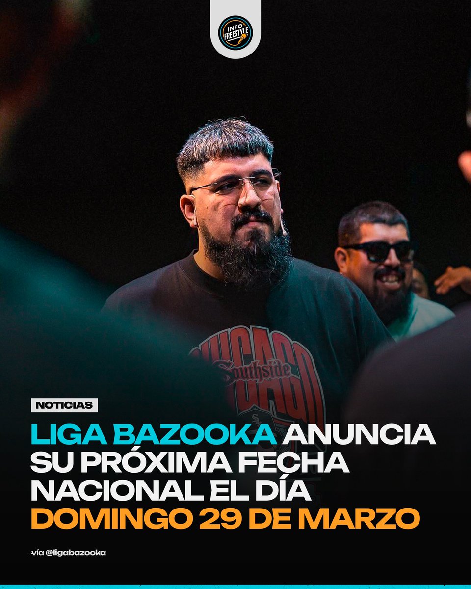 InfoFreestyle2's tweet photo. ¡Liga Bazooka Argentina 🇦🇷! 📝

🗓: Domingo 29 de Marzo
🏟: Groove, Buenos Aires 

- BIG SOUL vs YUN
- MARKITOS vs HUMO ALIENS
- GUSTAVO RAMOS vs NEFI 🇺🇾
- PANTERA vs EL DIEGO
- TOO YUGAN vs MUSHER 

#LigaBazooka 🇦🇷 https://t.co/plxMtYg6gR
