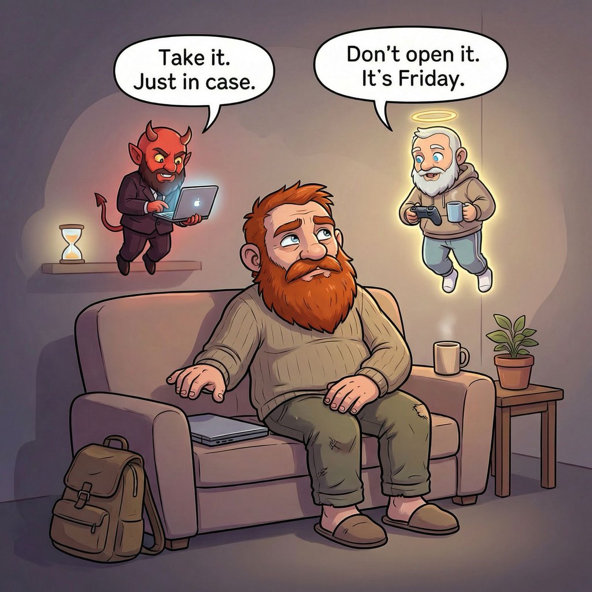 hourglassworld's tweet photo. Work–life balance is mostly just these two voices arguing over one laptop.
#WeekendStolen #NeverFullyOff https://t.co/UtTrohypoS