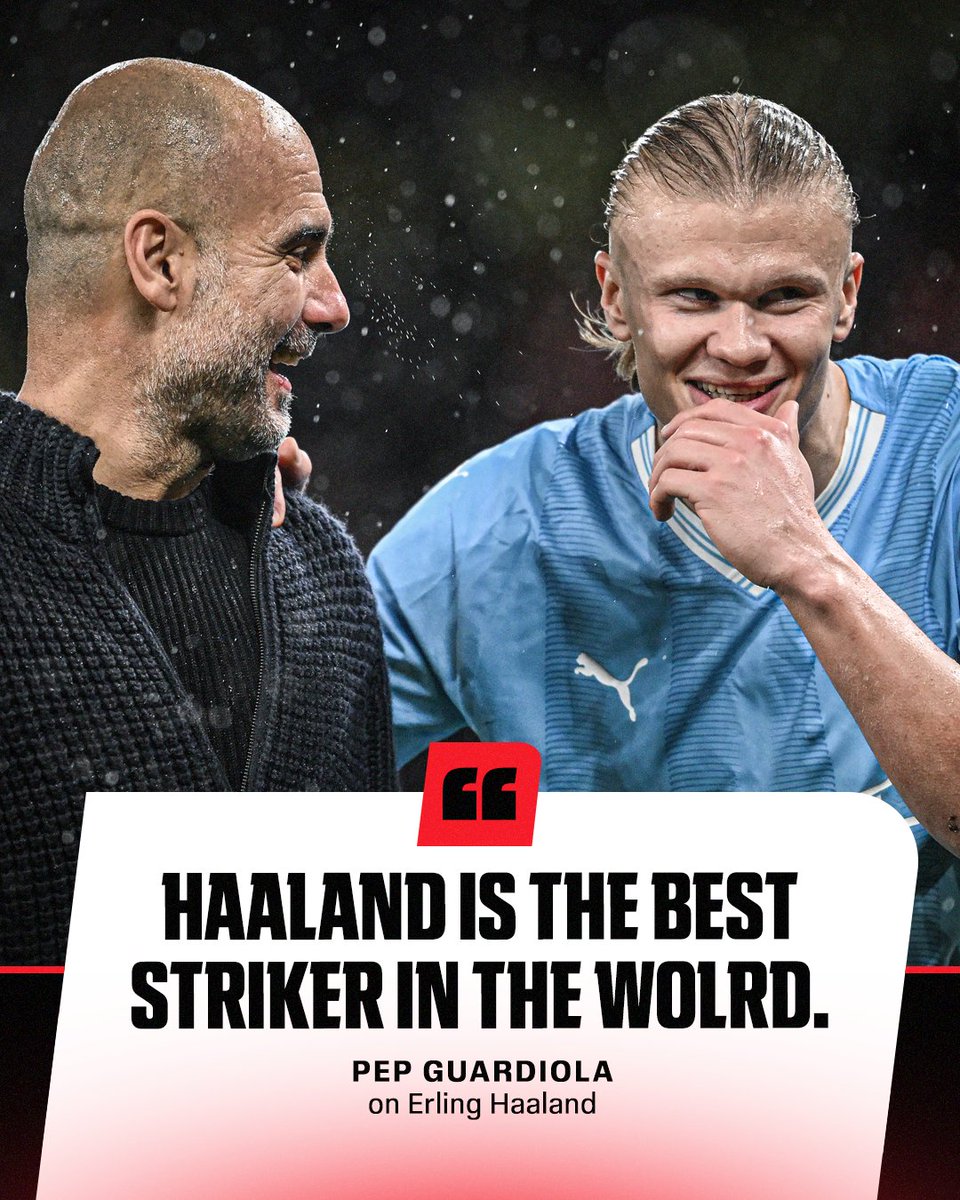 Pep Guardiola hails Erling Haaland as the "best striker in the world" ahead of Manchester city's clash vs. Liverpool 😮
