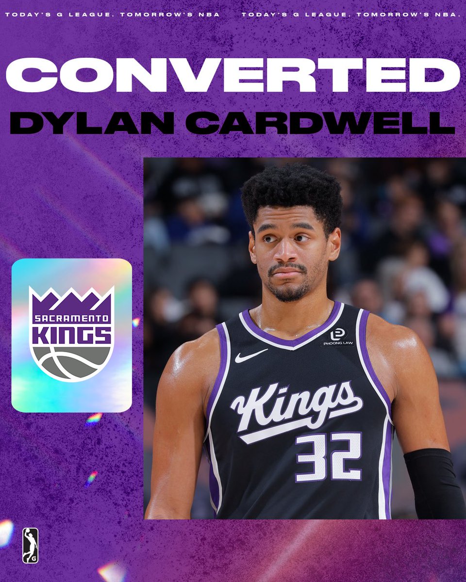 Huge congrats to @sacramentokings rookie Dylan Cardwell on having his Two-Way contract upgraded to a standard NBA deal! 👑