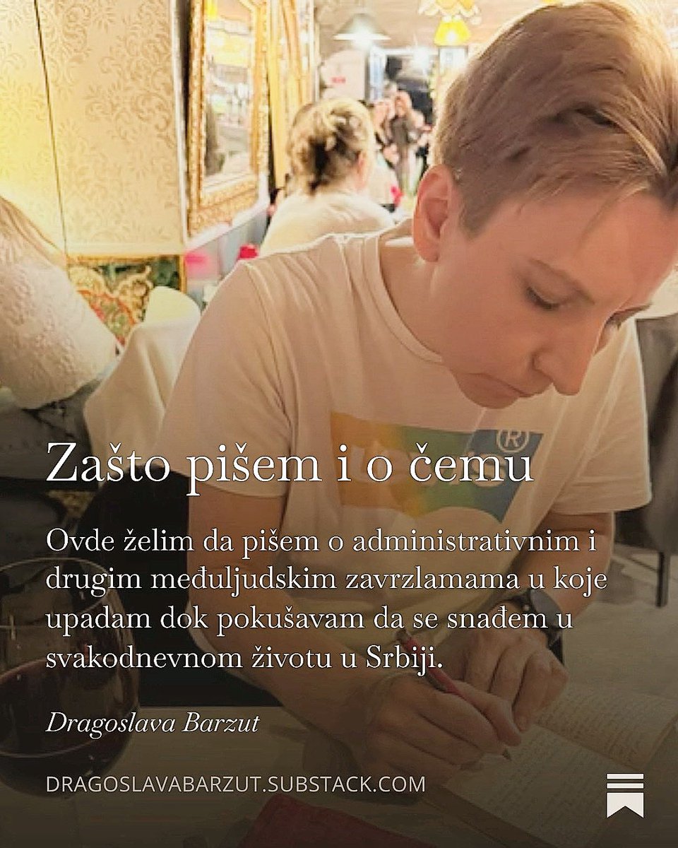 O javnom interesu pišem tamo gde se stvarno lomi.

Bez velikih reči.
Iz svakodnevnog haosa 🌀

Moj Substack: dragoslavabarzut.substack.com