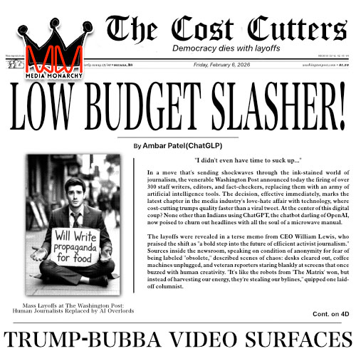 mediamonarchy's tweet photo. Sold you an alibi, the puppet and I bet you look good on the dancefloor + this day in history w/the digital TV conversion deadline and our song of the day by Kneecap on your #MorningMonarchy for #February6, 2026. MP3/Notes/Links: https://t.co/0nhhMDdDY2 // #MediaMemes #MagazineTime @lizziejohnsonnn @superdrag_sound