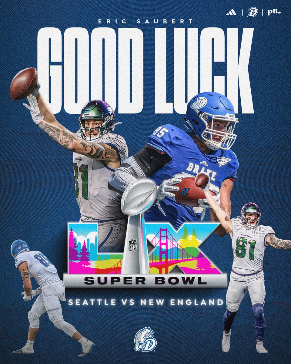 From Drake to football's biggest stage — good luck to our guy Eric Saubert this weekend!

#DSMHometownTeam