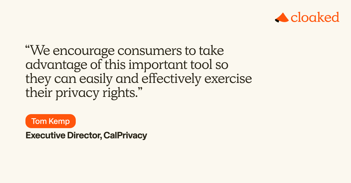 keepitcloaked's tweet photo. Some good privacy news!

Starting in 2026, Californians will be able to delete their personal data from 500+ data brokers with one request, thanks to the Delete Act and a new system called DROP.

Instead of chasing opt-out forms, brokers will be required to process deletions centrally and prove compliance. It’s the first system of its kind—and a real shift in who has control.
