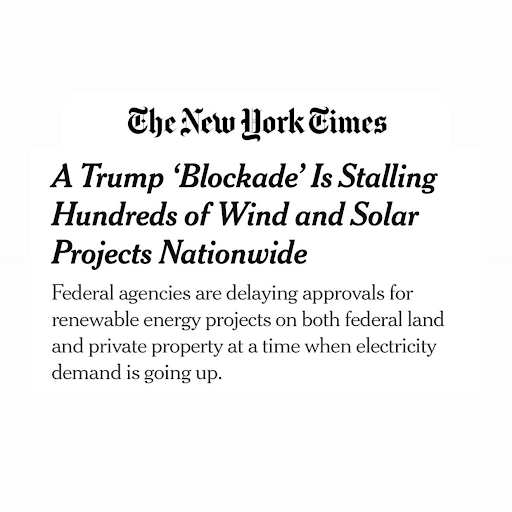 ClimatePower's tweet photo. Trump is blocking and canceling clean energy projects. The result? Families face skyrocketing utility bills while fossil fuel profits climb. https://t.co/MCPOZ1FUi7