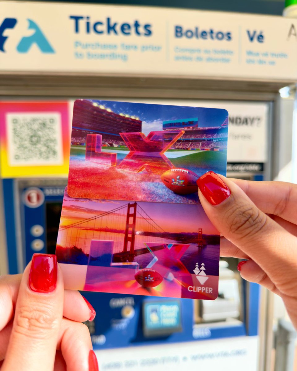 VTA's tweet image. Limited edition Super Bowl LX Clipper cards have appeared at select VTA Ticket Vending Machines! Clipper cards cost $3 + fare.

Stations where SB LX Clipper cards have been loaded:

Mountain View | A &amp;amp; F
Milpitas  | B, E, F, G
Diridon  | A &amp;amp; C
Lick Mill  | A
Baypointe | A &amp;amp; C