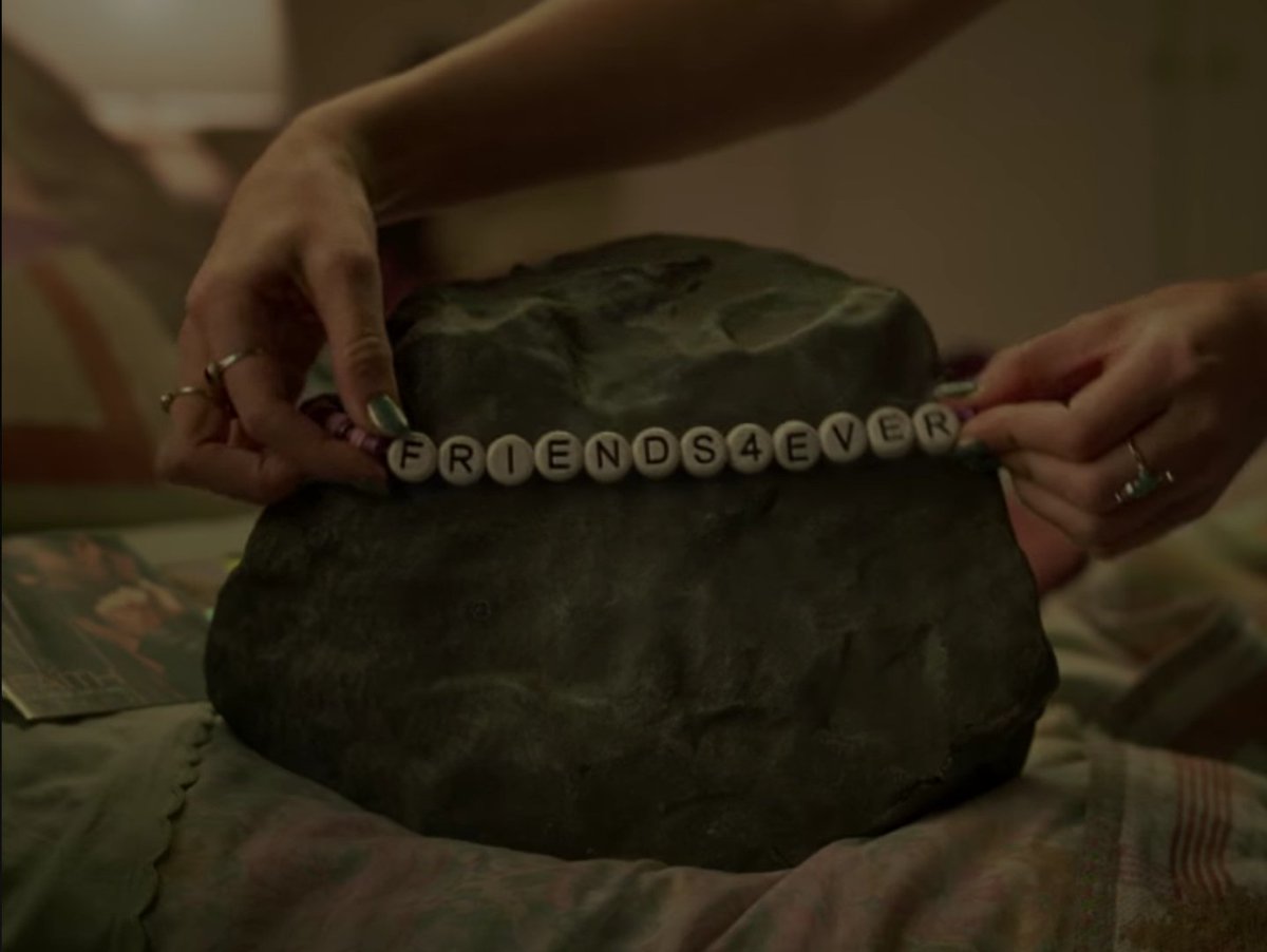 imalltoowell's tweet photo. Can we talk about how the rock only communicates through friendship bracelets aka her work, that she wrapped around him no one knows what the rock is like except for her .the version everyone else knew of she created it and made him that. And after they broke up https://t.co/yFnUCFPNfe