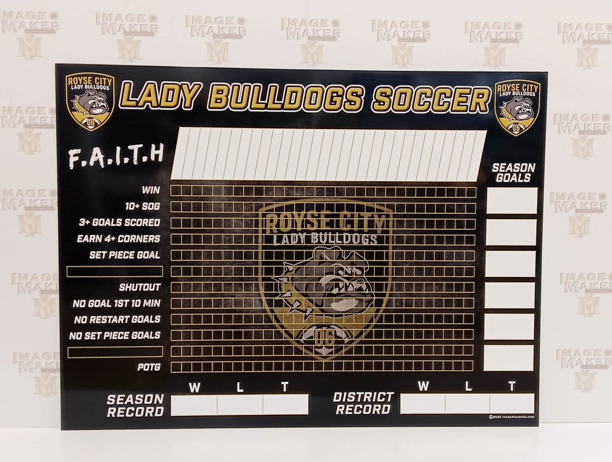 imagemakers4u's tweet image. Royse City girls soccer just leveled up. New boards, new energy, and a whole lot of heart on the field.
Thank you Coach Mikeska for trusting #imagemaker4u with your project! ⚽️
ImageMaker4U.com
#graphicdesign #dryeraseboard #customboards #roysecitytx #LadyBulldogs