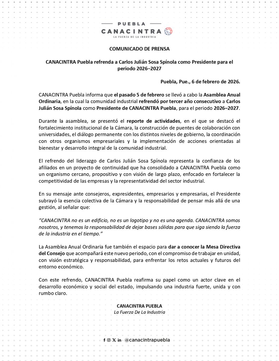 Canacintra Puebla tweet media