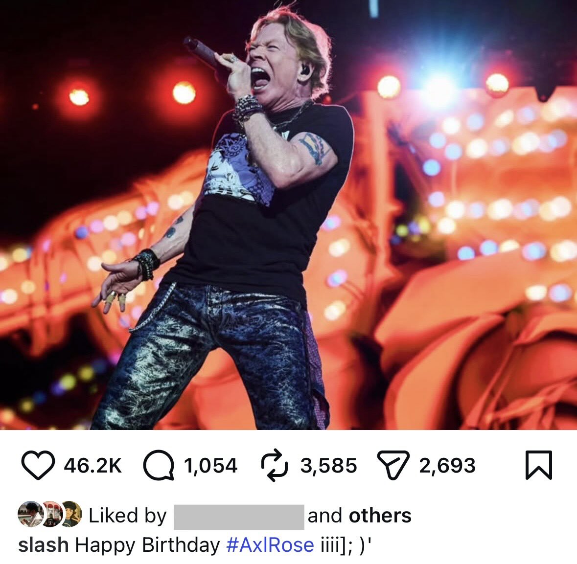 TheGNRGiirl's tweet photo. Slash and Duff wish Axl a happy birthday on Instagram 🫶 https://t.co/KPBxd1O00i