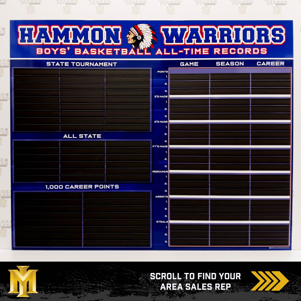 imagemakers4u's tweet image. Every program has a story. This is how you tell it.
Check out the new record board for Hammon High School! Thank you Coach Johnston for trusting #imagemaker4u with your project!
#graphicdesign #recordboard #hammonoklahoma #hammonwarriors #warriorsbasketball #highschoolbasketball