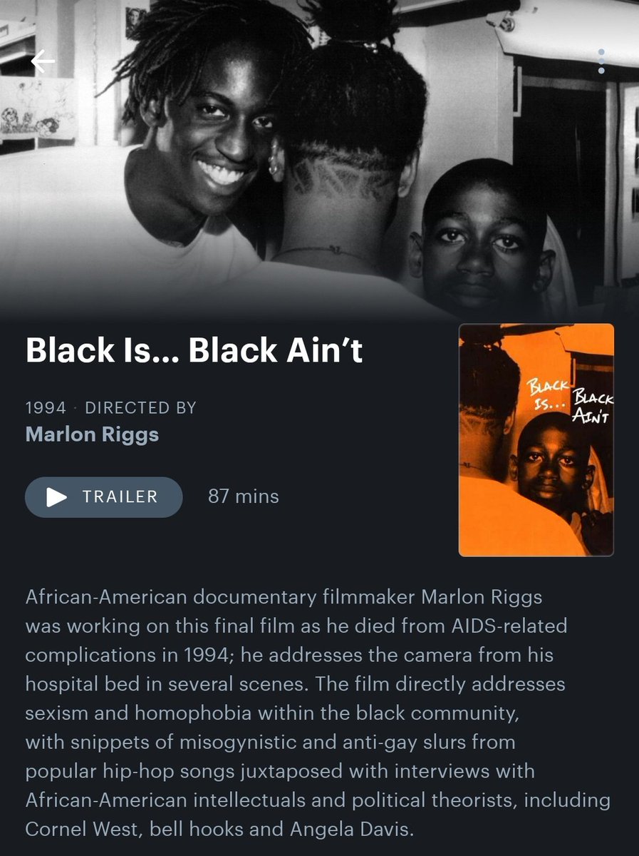 lesbianseason's tweet image. Black Is... Black Ain't (1994) dir. Marlon Riggs

transfer.it/t/HNV81rozSbLI