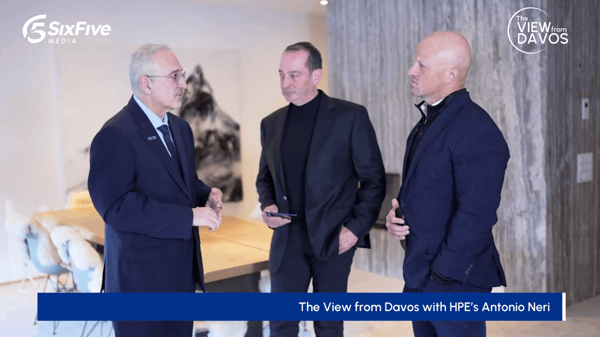 Davidebi's tweet photo. 'The View from Davos with @HPE CEO @AntonioNeri_HPE.' https://t.co/JUkbRXcwat https://t.co/d3CZvKEvMG