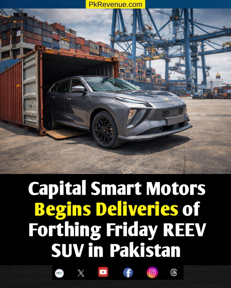 pkrevenue's tweet photo. Capital Smart Motors Begins Deliveries of Forthing Friday REEV SUV in Pakistan

Read More: https://t.co/ew3UuWDHXb

#Forthingfriday #Forthing #fridayreev #CapitalSmartMotors https://t.co/LgtTEupiQA