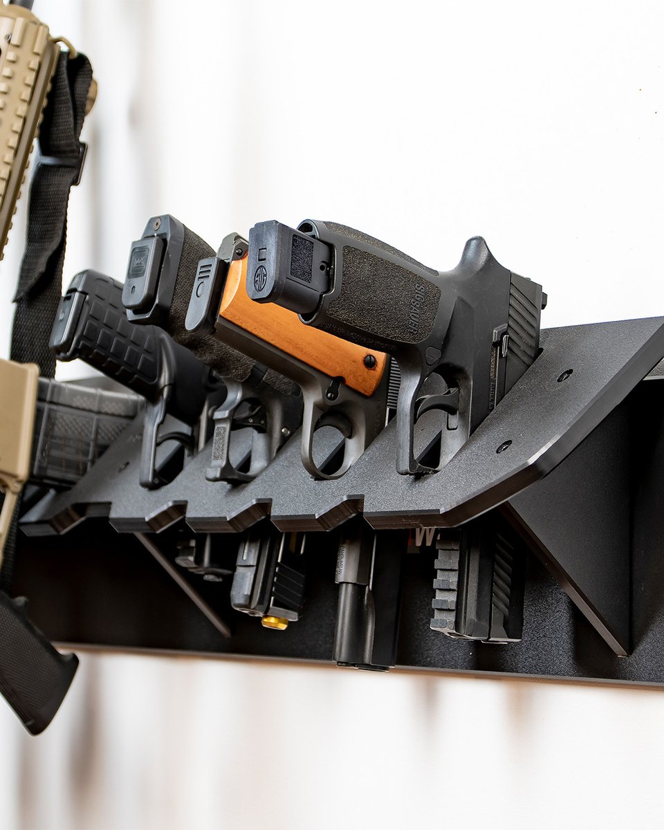 The “I couldn’t decide” rack. The Multi-Gun Rack holds up to 8 rifles and/or pistols.