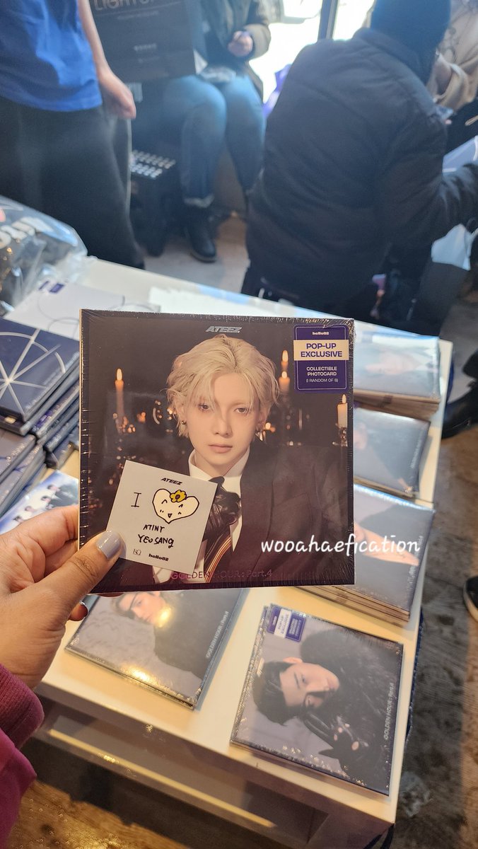 wooahaefication's tweet photo. thank you to the staff at lightupk for all their hard work!! they kept everything organized and flowing well 💛 so happy i got a yeosang sticker hehet 🌼

@ATEEZofficial @hello82official
#ATEEZ #에이티즈 #GOLDENHOUR #GOLDENHOUR_Part4 #Adrenaline #ATEEZ_POPUP #hello82 #82giveaway https://t.co/3orG9c0BTl