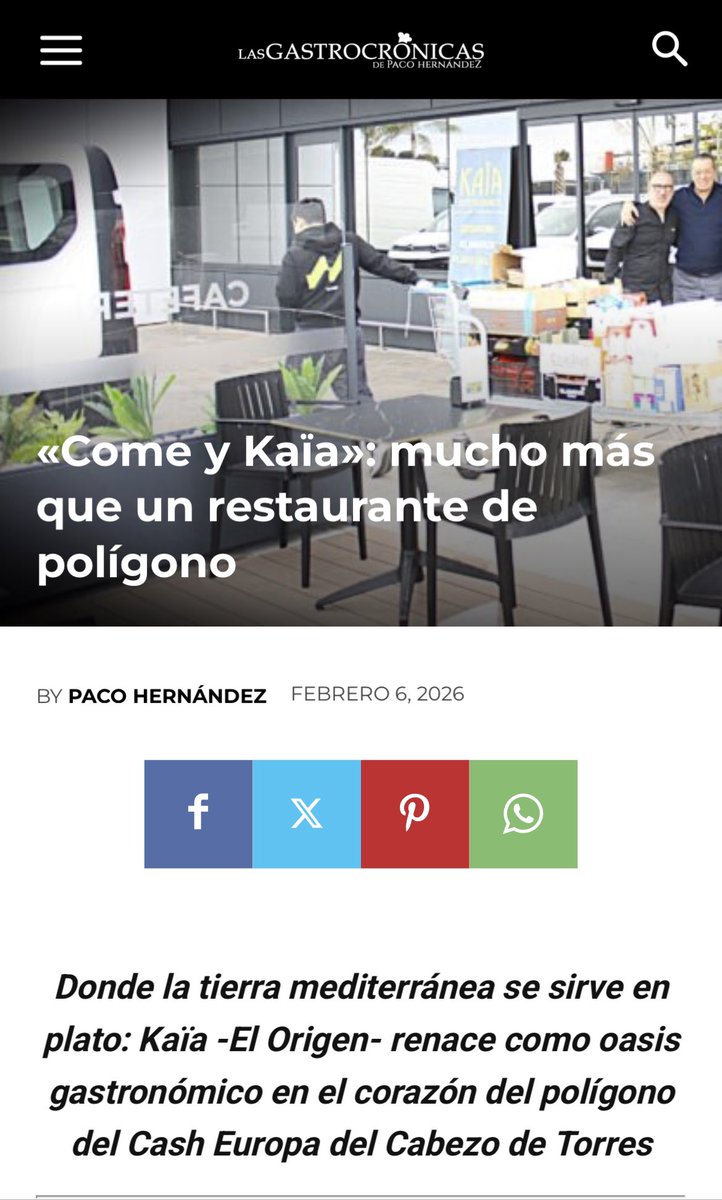 «Come y Kaïa»: mucho más que un restaurante de polígono lasgastrocronicas.com/come-y-kaia-mu… vía @Las Gastrocrónicas