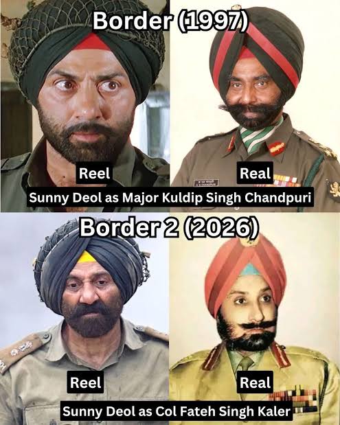 Boldtrending's tweet photo. Reel V/S Real Character 
#Border2 #border #movie #TrendingNow #trend https://t.co/NCxkXSDLeS