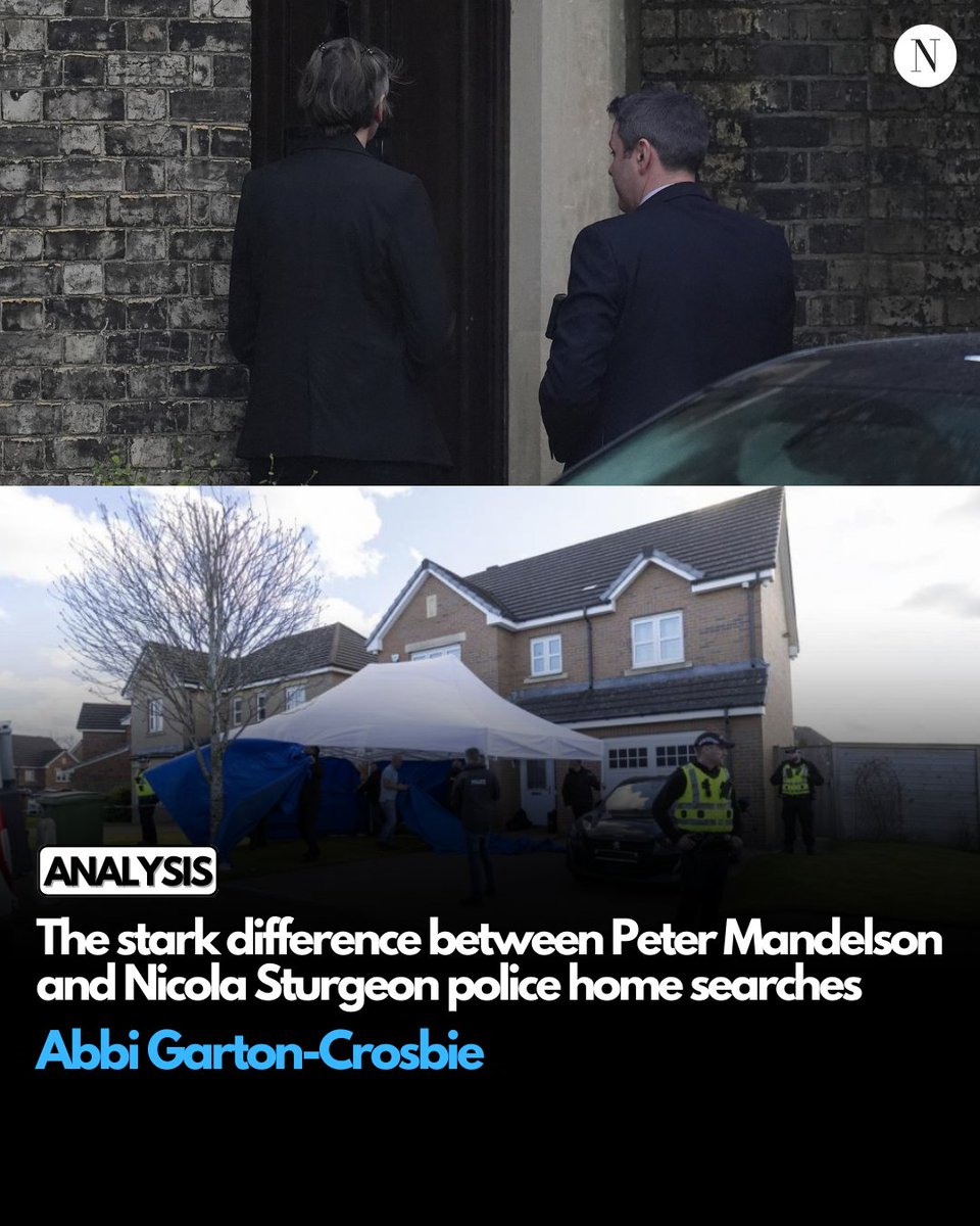 Were broadcast journalists deployed to the the search of Peter Mandelson's home to report on what was happening? Were uniformed police officers deployed, a cordon raised and a body tent raised at its entrance? 

No, writes Abbi Garton-Crosbie ✍️