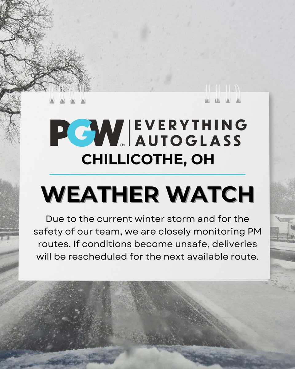Due to the current winter storm, we are closely monitoring all PM routes to prioritize the safety of our team. If conditions become too hazardous for travel, deliveries will be rescheduled for the next available route.

#WinterStorm #SafetyFirst #DeliveryUpdate #CustomerService