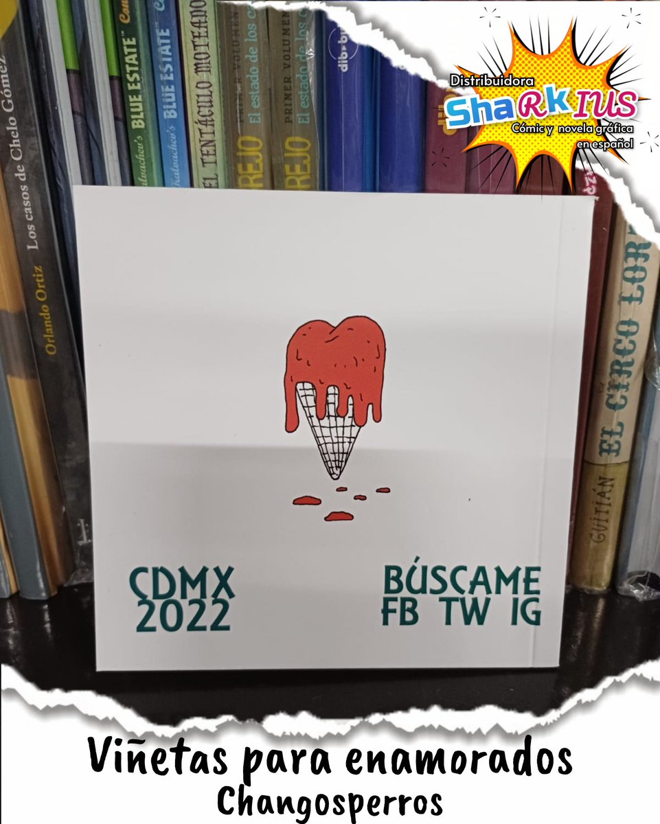sharkomics's tweet photo. Título: Viñetas para enamorados 
Autor: @changosperros
Precio: $150

Hacemos envíos a todo 🇲🇽 o visitanos en nuestra tienda del metro Zapata de lunes a viernes de 11am a 8pm y sábados de 12pm a 8pm.

#comicenespañol #comicmexicano #libreriarius #Sharkius #metroZapata https://t.co/qGb0hOe5g9