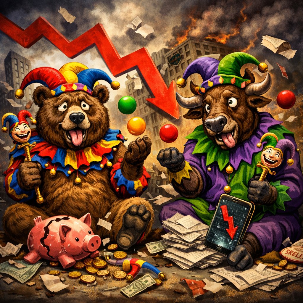 ZULUdk1's tweet photo. BEAR markets make both bulls and bears FOOLS 🫩!!! https://t.co/Xd675Q3IY1