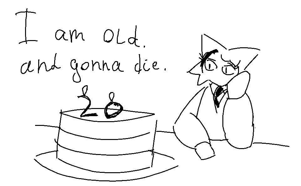 i lived out 2/7 of average human life

achieved nothing, woke up today spitting blood, i spent 19 years doing absolutely nothing with my life 

but now im eager to be a big shot

happy birthday to me?