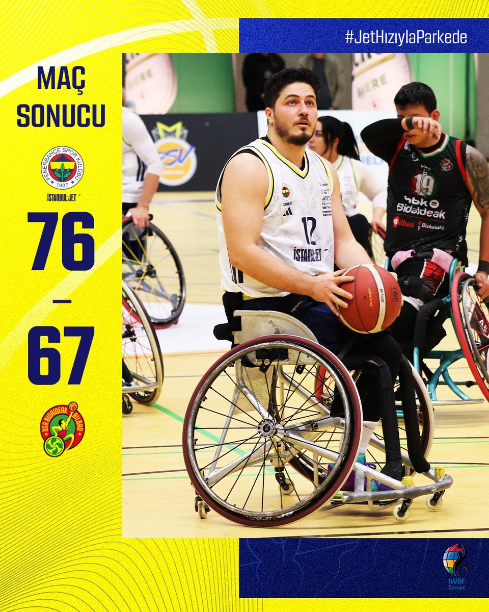 fenerbahcetksb's tweet photo. Maç Sonucu |  Fenerbahçe İstanbul Jet X Bidaideak Bilbao BSR: 76 - 67

#JetHızıylaParkede https://t.co/fms7LppBx5