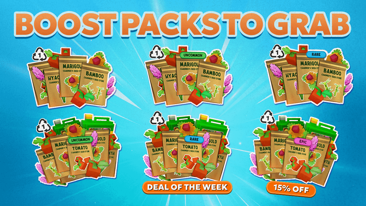ChainersGame's tweet image. 📈 OVERBOOST YOUR FARMING NOW! 📈

Grab your loot, what are you waiting for, bro?

🦸Boost Bounty Pack 🦸— THE HERO PACK OF VALUE with -15% off!
Includes: 20 epic disposable seeds, 70 common, and 70 legendary fertilizers. Do I have to add anything here?

Save a lot by getting…