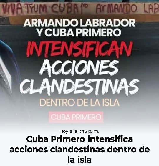 echezabaljd71's tweet photo. Último Minuto:
Hoy a la 1:45 el Presidente de Cuba Primero, Armando Labrador estará en Conferencia de Prensa con actualización sobre el aumento de las Acciones Clandestinas dentro de Cuba.
(Link para acceder a la conferencia, en los comentarios)
#CubaPrimero #AccionesClandestinas #CubaPaLaCalle
#PatriaYLibertad #SOSCuba #LaTijeraNews #Cuba
© LaTijera