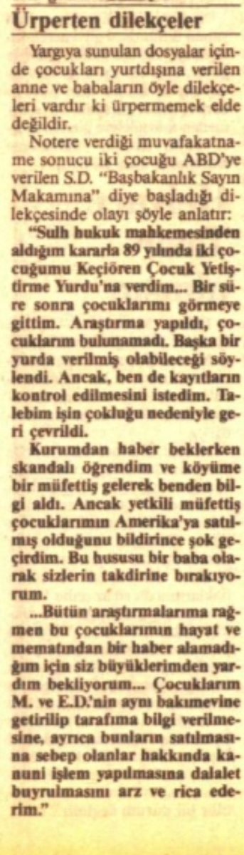 Sayın Melih Gökçek, Çocuk Esirgeme Kurumu’ndaki çocuk satışıyla ilgili yapılan paylaşımlar hakkında herkese dava açacağını belirtmiş.

Ben bu konuyu Parsel Parsel kitabımda yazdım. Belgelerini yayımladım.
Burada da aynı belgeleri paylaşıyorum.

Oysa ki bu olayı da anlatan