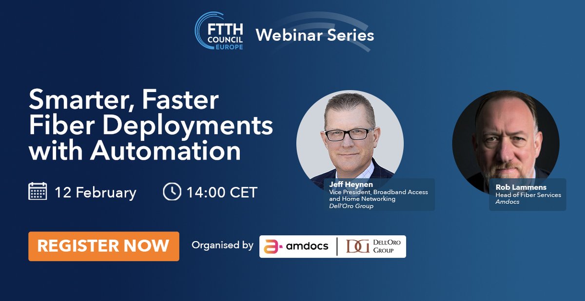 DellOroGroup's tweet image. #Fiber demand is surging—speed wins.
Join our Feb 12 webinar to learn how broadband providers can accelerate fiber deployments, cut costs, and secure data with automation.
register.gotowebinar.com/register/32250…
@FTTHCouncilEU @Amdocs