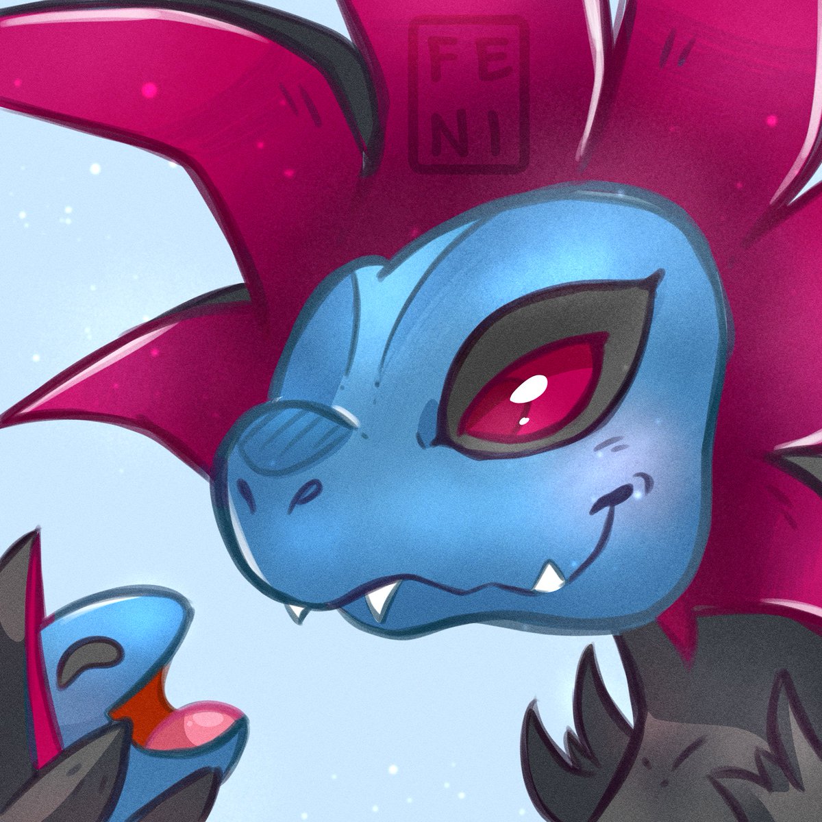 FeniciaDraws's tweet photo. One doodle done! Hydreigon 💙 https://t.co/bD8W7gpqzT