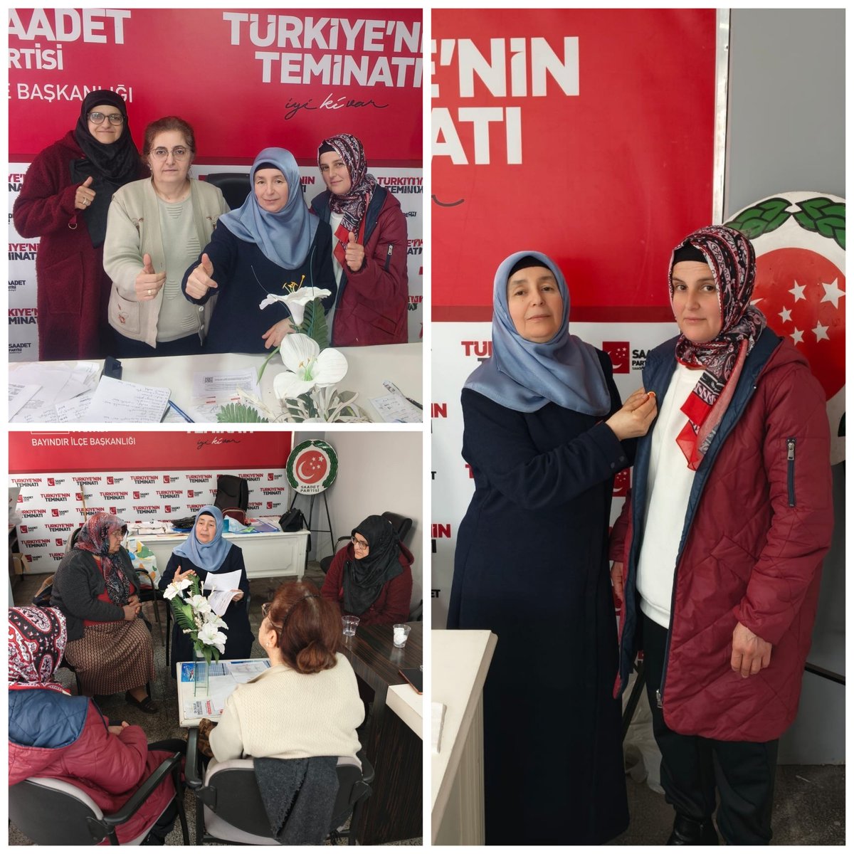 İl Başkanımız Fatma Dündar, Bayındır ilçemize düzenlediği saha çalışması öncesi ilçe teşkilatını ziyaret ederek teşkilat mensuplarıyla toplantı yaptı. Toplantı bitimi partimize yeni katılan üyemize rozetini taktı.
<a href="/SaadetKadin/">Saadet Partisi Kadın Kolları</a>