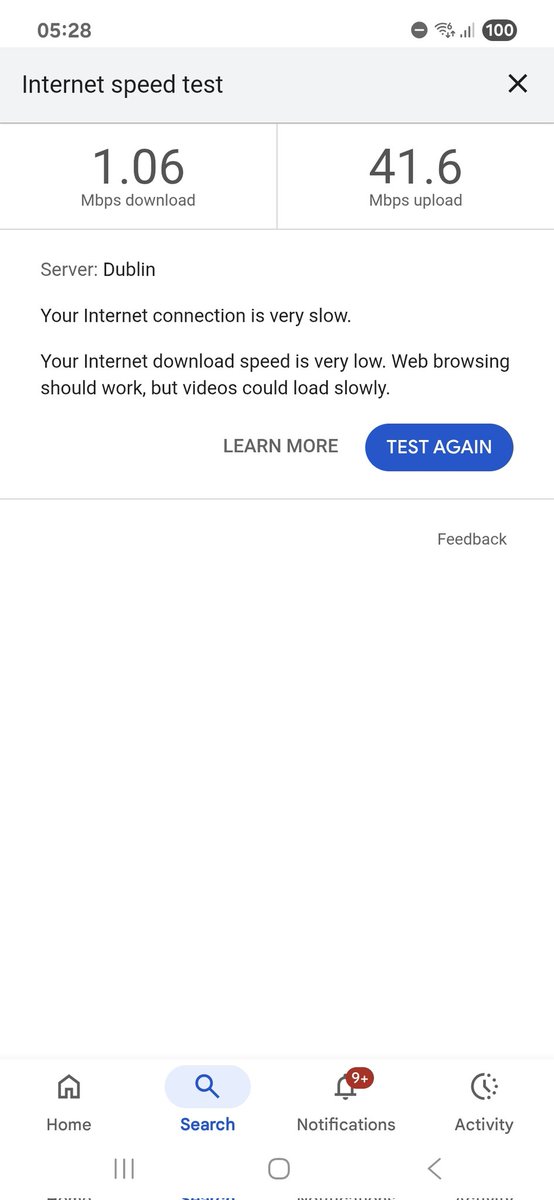 DannyHayton9's tweet photo. @virginmedia having constant problems with virgin In my house. Rang up about it and was told its fine but a WiFi pod will help so had one sent out. I done a speed test earlier to see what im getting and this is what it said. This is getting beyond a joke now 😡😡😡 https://t.co/dKrJ9JBxgK