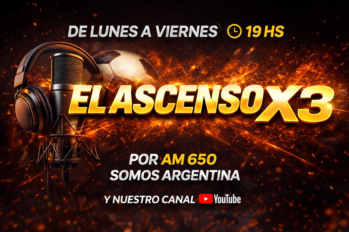 🔴⚽️ HOY DESDE LAS 19 HS | EN VIVO

Cerramos la semana con #ElAscensoX3, el programa con toda la información del Fútbol de Ascenso 🔥
📆 A una semana del inicio de los torneos.

🎙️ Escuchanos por AM 650 Radio Somos Argentina
📺 Miranos en nuestro canal de YouTube
🔗