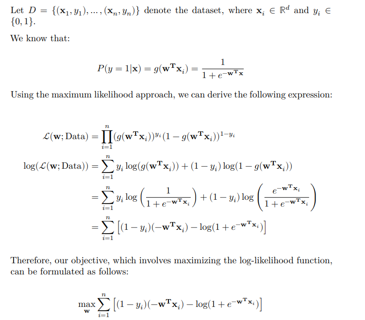 EartherAI's tweet photo. Day 61 of #100DaysOfML – Logistic Regression 

Today was about the math behind Logistic Regression:

• Sigmoid maps scores → probabilities
• Likelihood → log-likelihood for numerical stability
• Objective = maximize log-likelihood (or minimize cross-entropy)
• Gradient: ∑ xᵢ (yᵢ − σ(wᵀxᵢ))
• Update rule: w ← w + η ∇logL
• Regularization adds λ/2 ‖w‖² to prevent overfitting
• Kernelization possible via w* = Σ αᵢ xᵢ
From probability model → optimization → gradients → regularization.