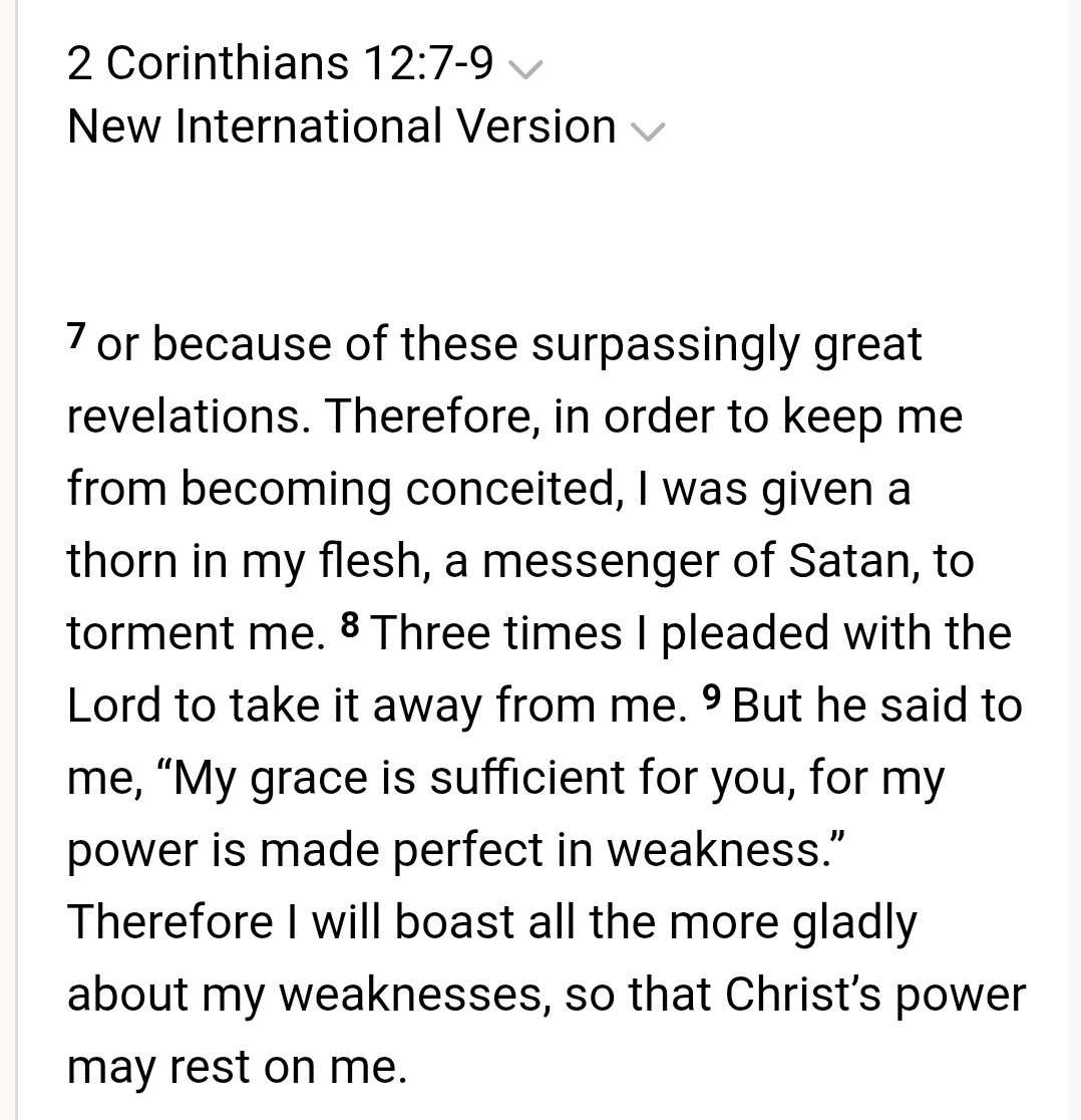 kesalahan itu membuat duri dalam daging juga akan terus ada pada dirinya but God's grace is also sufficient for her. praise the Lord